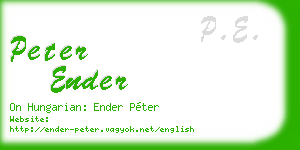 peter ender business card