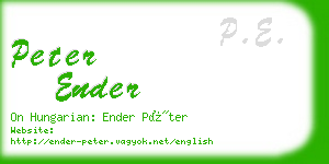 peter ender business card